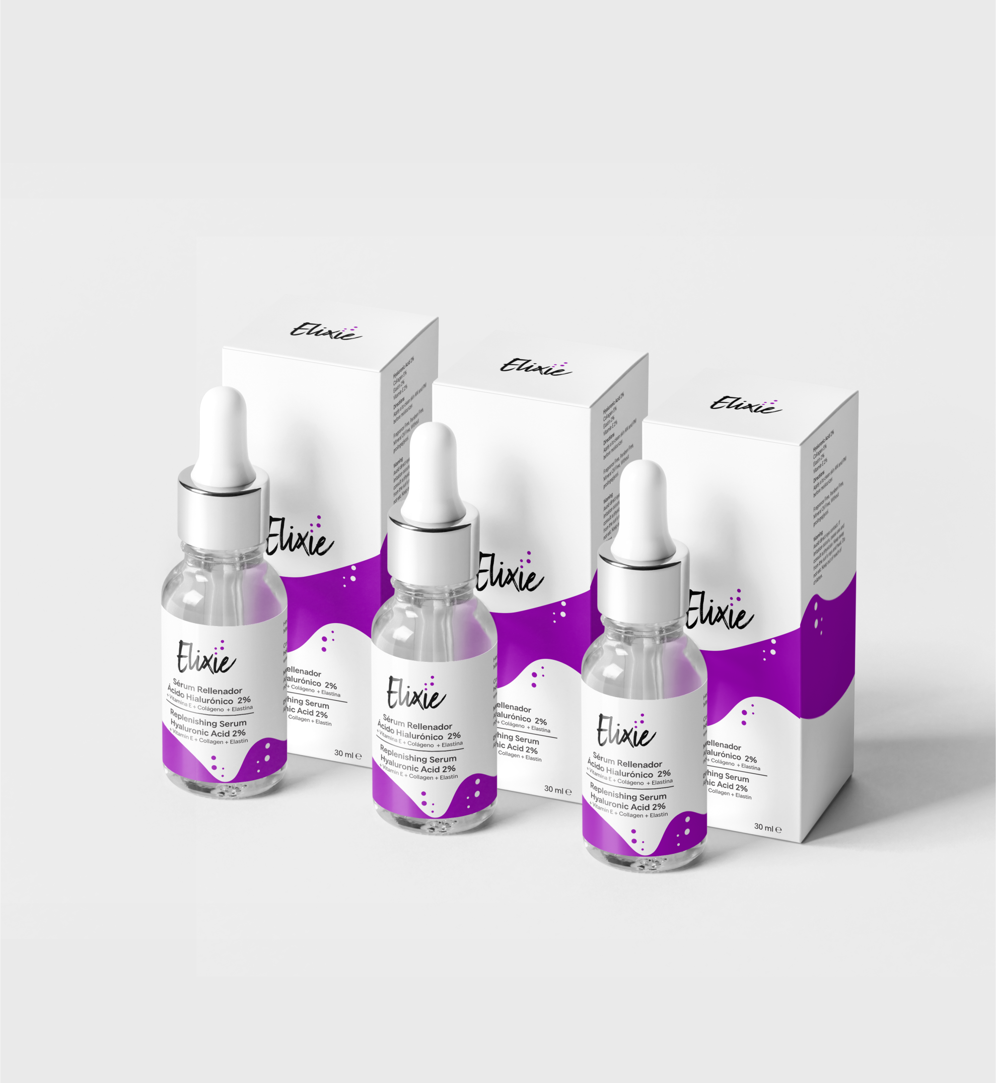 3 Pack Elixie Ácido Hialurónico 2%